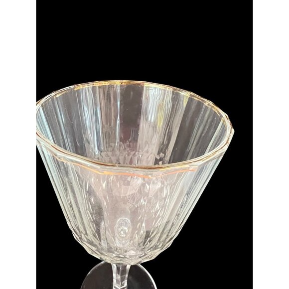 PAIR Pasabahce "Diony" Red Wine Goblets Stemmed Gold Rimmed 7.25"H x 3.5"D - Picture 10 of 12